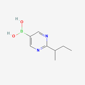 Chemical structure of (2-(sec-butyl)pyrimidin-5-yl)boronic acid