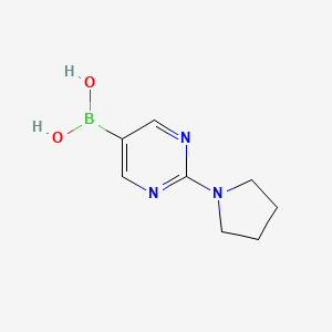 Chemical structure of (2-(Pyrrolidin-1-yl)pyrimidin-5-yl)boronic acid