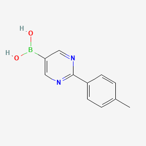 Chemical structure of (2-(p-tolyl)pyrimidin-5-yl)boronic acid