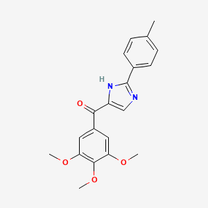 Chemical structure of (2-(p-Tolyl)-1H-imidazol-5-yl)(3,4,5-trimethoxyphenyl)methanone