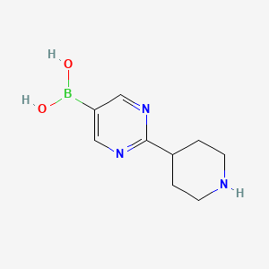 Chemical structure of (2-(piperidin-4-yl)pyrimidin-5-yl)boronic acid