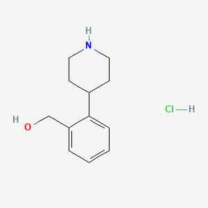 Chemical structure of (2-(piperidin-4-yl)phenyl)methanol hydrochloride