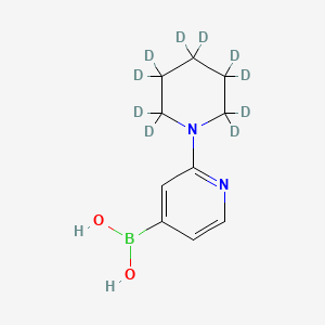 Chemical structure of 2-(Piperidino-d10)-pyridine-4-boronic acid