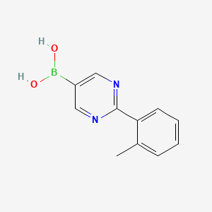 Chemical structure of (2-(o-tolyl)pyrimidin-5-yl)boronic acid