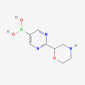 Chemical structure of (2-(morpholin-2-yl)pyrimidin-5-yl)boronic acid