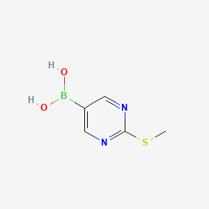 Chemical structure of 2-(Methylthio)pyrimidine-5-boronic acid
