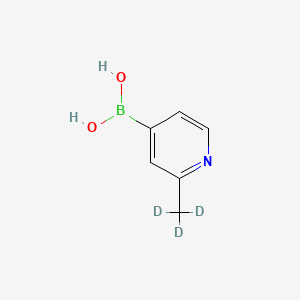 Chemical structure of 2-(Methyl-d3)-pyridine-4-boronic acid