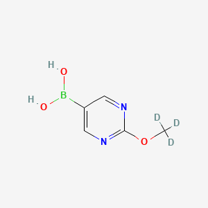 Chemical structure of 2-(Methoxy-d3)pyrimidine-5-boronic acid