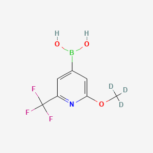 Chemical structure of 2-(Methoxy-d3)-6-trifluoromethylpyridine-4-boronic acid