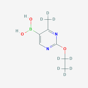 Chemical structure of (2-Ethoxy-4-methyl-d8)-pyrimidine-5-boronic acid