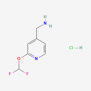 Chemical structure of (2-(Difluoromethoxy)pyridin-4-yl)methanamine hydrochloride