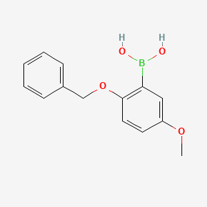 Chemical structure of (2-(Benzyloxy)-5-methoxyphenyl)boronic acid