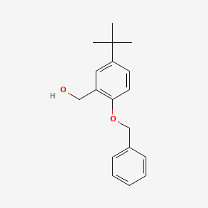 Chemical structure of (2-(Benzyloxy)-5-(tert-butyl)phenyl)methanol