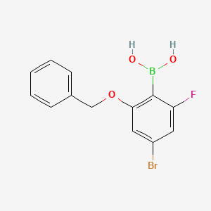 Chemical structure of (2-(Benzyloxy)-4-bromo-6-fluorophenyl)boronic acid