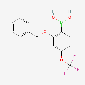 Chemical structure of (2-(Benzyloxy)-4-(trifluoromethoxy)phenyl)boronic acid