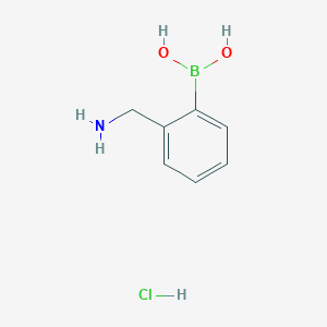 Chemical structure of (2-(Aminomethyl)phenyl)boronic acid hydrochloride