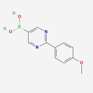 Chemical structure of 2-(4-Methoxyphenyl)pyrimidine-5-boronic acid