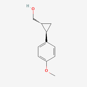 Chemical structure of (2-(4-methoxyphenyl)cyclopropyl)methanol