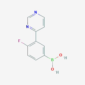 Chemical structure of 2-(4-Fluorophenyl)pyrimidine-5-boronic acid