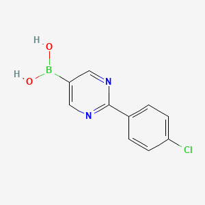 Chemical structure of 2-(4-Chlorophenyl)pyrimidine-5-boronic acid