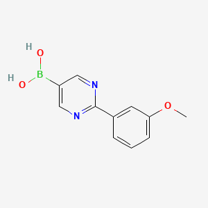 Chemical structure of (2-(3-methoxyphenyl)pyrimidin-5-yl)boronic acid