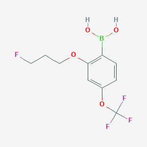 Chemical structure of (2-(3-Fluoropropoxy)-4-(trifluoromethoxy)phenyl)boronic acid