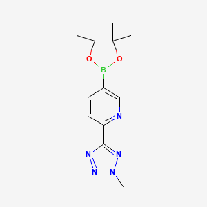 Chemical structure of (2-(2-methyl-2H-tetrazol-5-yl)pyridyl-5-yl)(pinacolato)boron