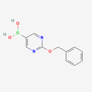 Chemical structure of (2-(2-methoxyphenyl)pyrimidin-5-yl)boronic acid