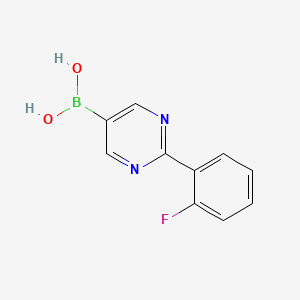 Chemical structure of (2-(2-fluorophenyl)pyrimidin-5-yl)boronic acid