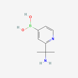 Chemical structure of (2-(2-aminopropan-2-yl)pyridin-4-yl)boronic acid