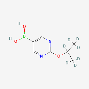 Chemical structure of 2-(iso-Propoxy-d7)-pyrimidine-5-boronic acid