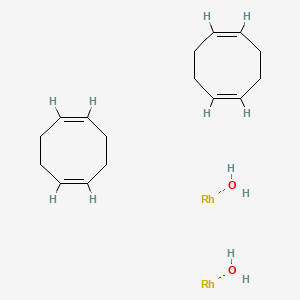 Chemical structure of (1Z,5Z)-cycloocta-1,5-diene,rhodium,dihydrate