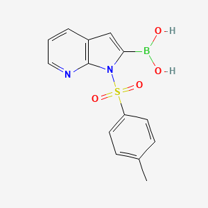 Chemical structure of (1-Tosyl-1H-pyrrolo[2,3-b]pyridin-2-yl)boronic acid