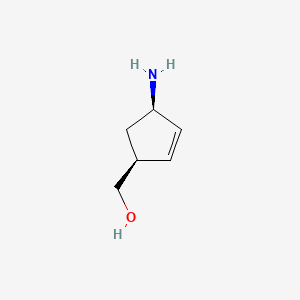Chemical structure of (1S,4R)-4-amino-2-cyclopentene-1-methanol