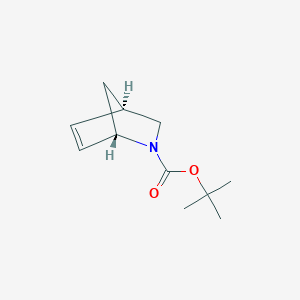 Chemical structure of (1S,4R)-tert-Butyl 2-azabicyclo[2.2.1]hept-5-ene-2-carboxylate