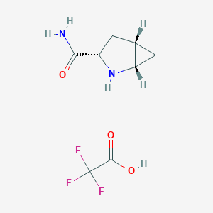 Chemical structure of (1S,3S,5S)-2-Azabicyclo[3.1.0]hexane-3-carboxamide 2,2,2-trifluoroacetate