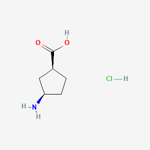 Chemical structure of (1S,3R)-3-Aminocyclopentanecarboxylic acid hydrochloride