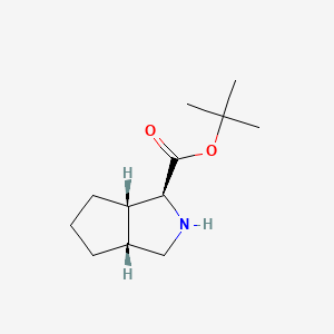 Chemical structure of (1S,3aR,6aS)-tert-Butyl octahydrocyclopenta[c]pyrrole-1-carboxylate