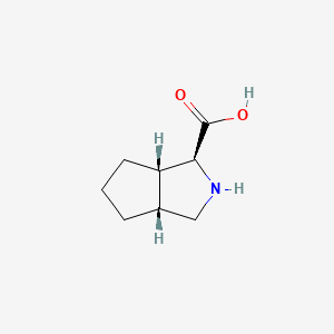 Chemical structure of (1S,3aR,6aS)-Octahydrocyclopenta[c]pyrrole-1-carboxylic acid