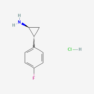 Chemical structure of (1S,2R)-2-(4-Fluorophenyl)cyclopropanamine Hydrochloride