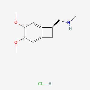 Chemical structure of (1S)-4,5-Dimethoxy-1-[(methylamino)methyl]benzocyclobutane Hydrochloride
