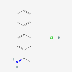 Chemical structure of (1S)-1-(4-Phenylphenyl)ethan-1-amine hydrochloride