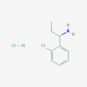 Chemical structure of (1S)-1-(2-Chlorophenyl)propylamine hydrochloride