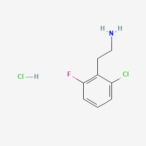 Chemical structure of (1S)-1-(2-Chloro-4-fluorophenyl)ethan-1-amine hydrochloride