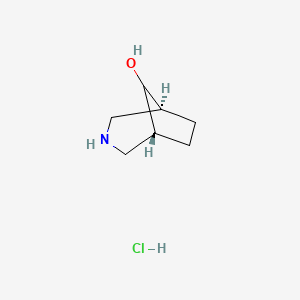 Chemical structure of exo-3-Azabicyclo[3.2.1]octan-8-ol hydrochloride