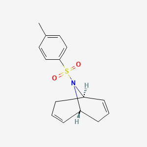 Chemical structure of (1R,5R)-9-tosyl-9-azabicyclo[3.3.1]nona-2,6-diene