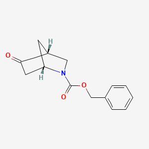 Chemical structure of (1R,4R)-Benzyl 5-oxo-2-azabicyclo[2.2.1]heptane-2-carboxylate