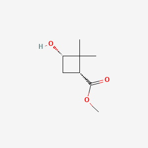 Chemical structure of cis-Methyl 2,2-dimethyl-3-hydroxycyclobutanecarboxylate