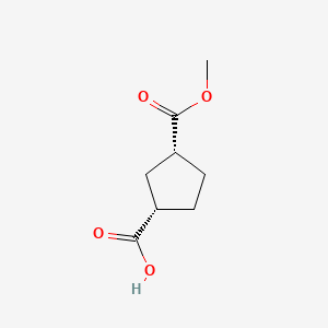 Chemical structure of (1R,3S)-rel-3-(Methoxycarbonyl)cyclopentanecarboxylic acid