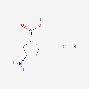 Chemical structure of (1R,3S)-3-Aminocyclopentanecarboxylic acid hydrochloride